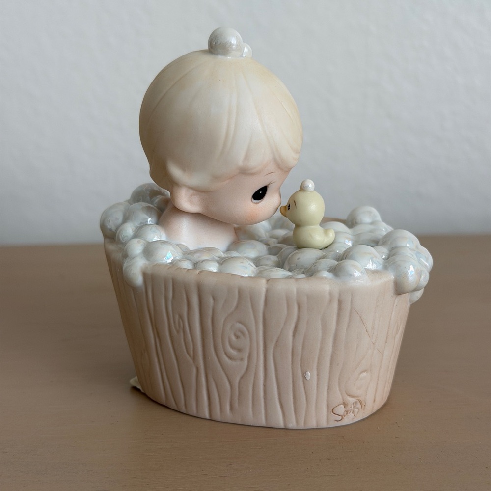 Precious moments “ a tub full of love” Figurine with Duck
